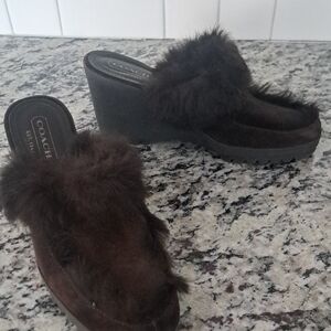 Coach Kaela Fur Suede Clog